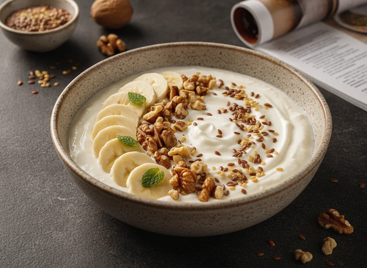 Fruta, yogur y frutos secos
