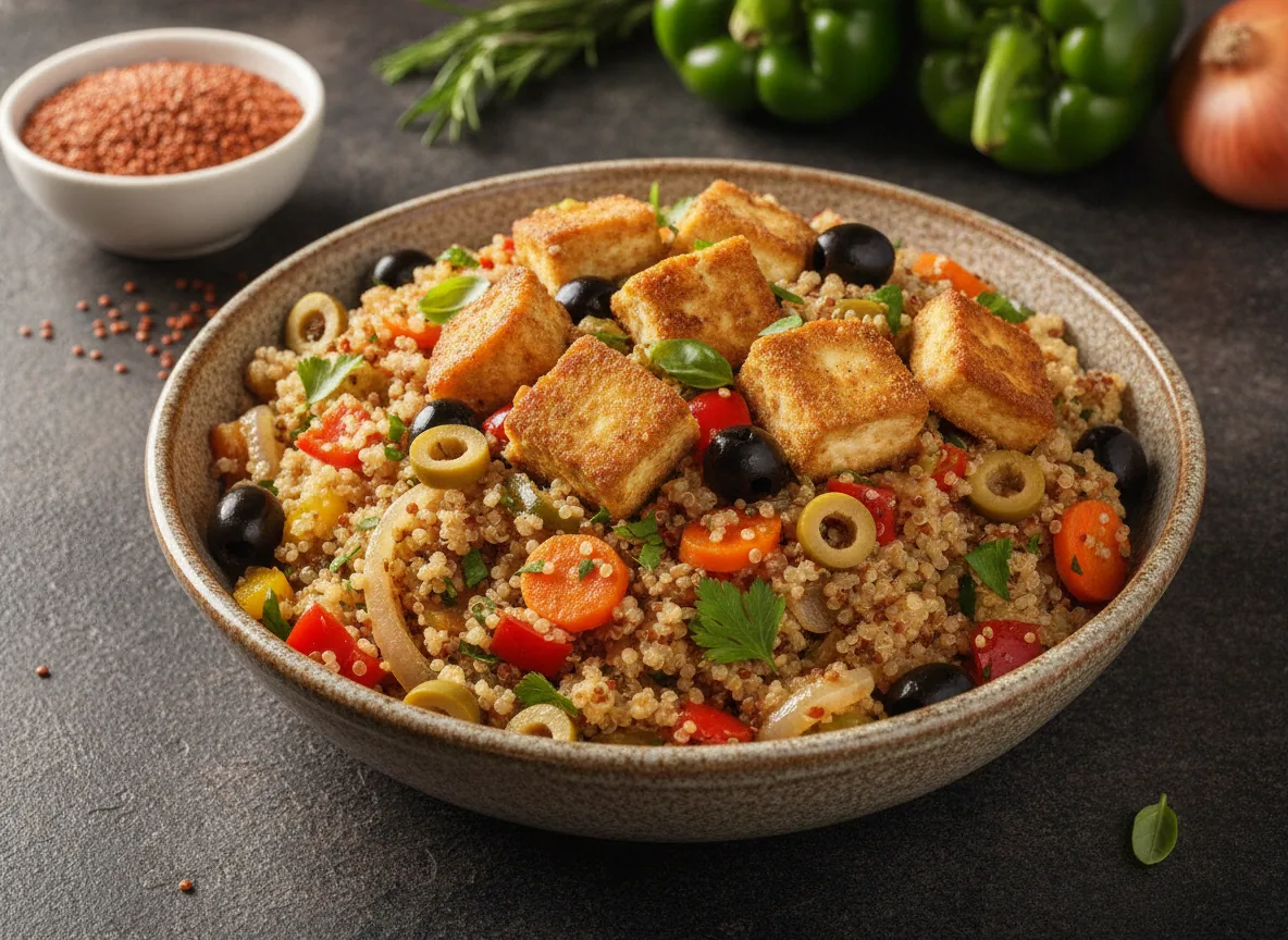 Quinoa con tofu y verduras