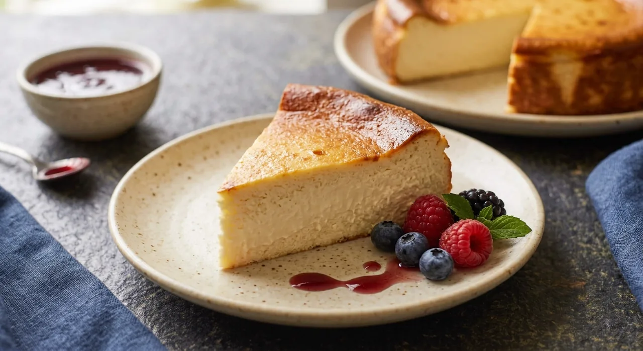 Tarta de queso proteica al horno