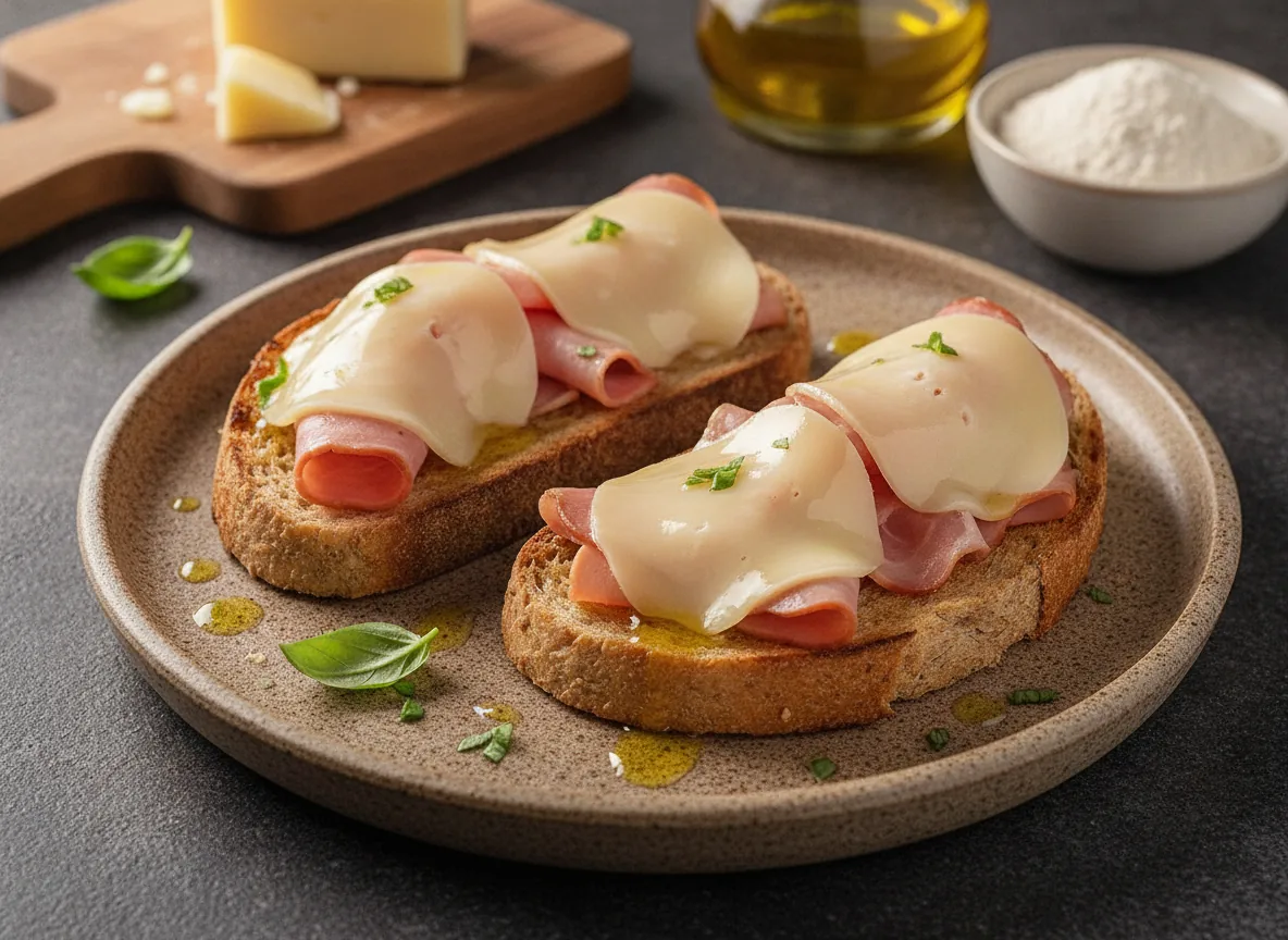 Tostadas con jamón y queso
